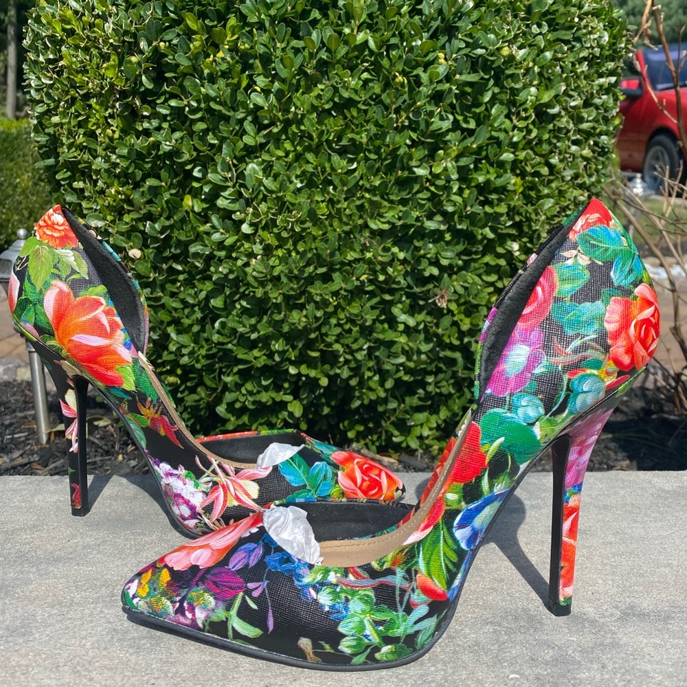 Floral Print Heels
